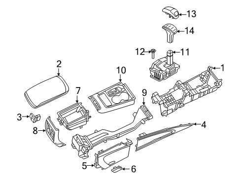 Floor Console Panel Diagram for 5LV81HL1AD