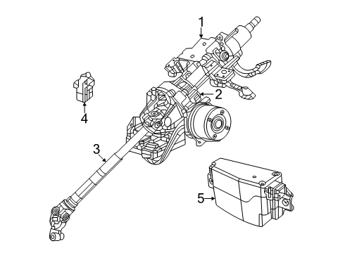 2024 Jeep Grand Cherokee Steering Column, Steering Wheel & Trim, Shaft & Internal Components Diagram 3