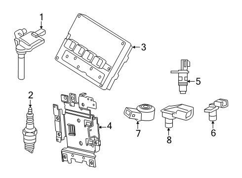 Engine Controller Module Diagram for 68615040AA