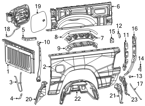 2025 Ram 1500 Front & Side Panels Diagram 4