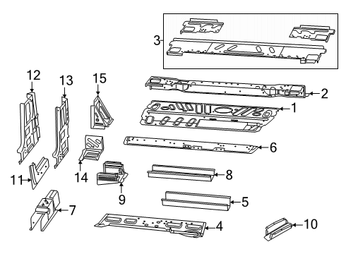 C/MEMBER-Front Frame Diagram for 68166880AB