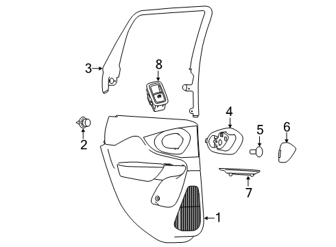 Rear Door Trim Panel Diagram for 6CH771R5AB