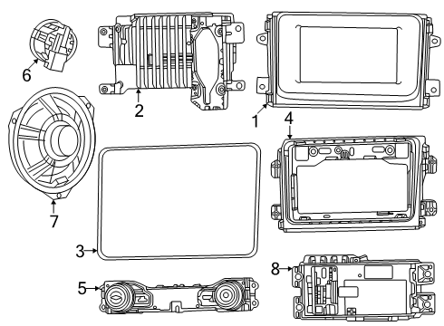 CONSOLE-DISPLAY W/O BEZEL Diagram for 68531717AB