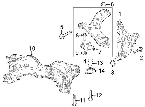 CROSSMEMB-Front Suspension Diagram for 68500691AA