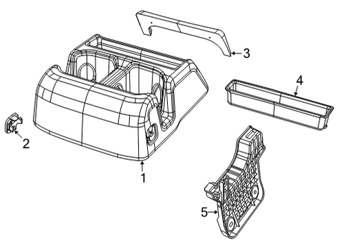 Floor Console Diagram for 6XW73TX7AA