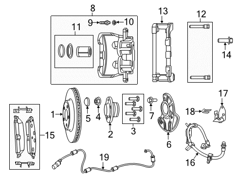 Disc Brake Caliper Diagram for 68548602AA