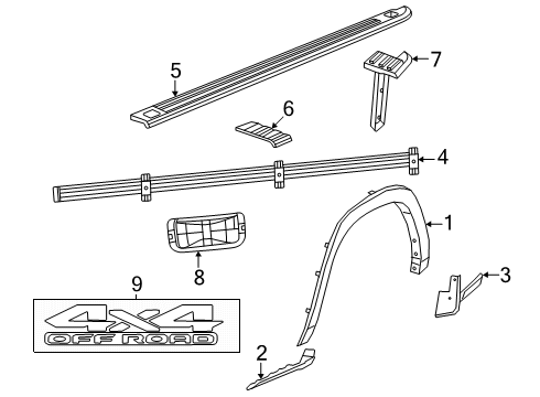 2025 Ram 1500 Exterior Trim - Pick Up Box Diagram 4