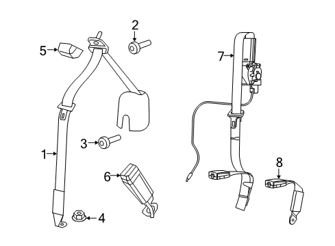 Belt-2Nd Row Seat Diagram for 6SP27TX7AC
