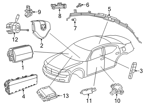 AIR BAG-DRIVER Diagram for 6RS501VXAB