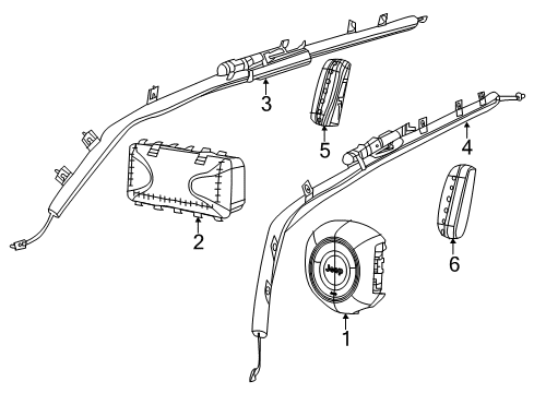 Passenger Air Bag Diagram for 68444002AG