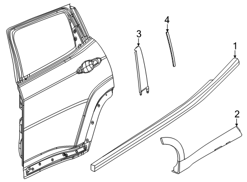 Rear Door Molding Diagram for 7TA37TZZAA