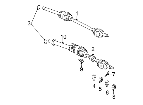 Axle Half Shaft Diagram for 52123899AB