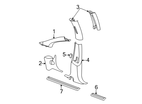 Center Pillar Cover Diagram for RV38LAZAB