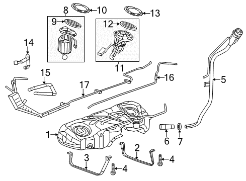 Fuel Pump/Level Unit Module Diagram for 68643777AB