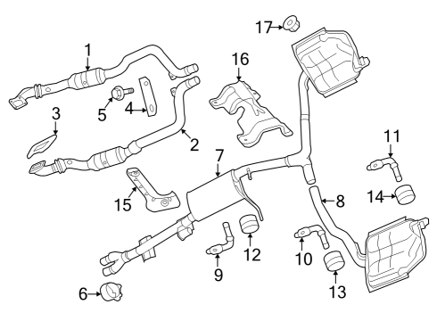Exhaust Muffler Diagram for 68453199AC