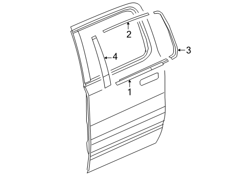 2025 Ram 1500 Exterior Trim - Rear Door Diagram 2