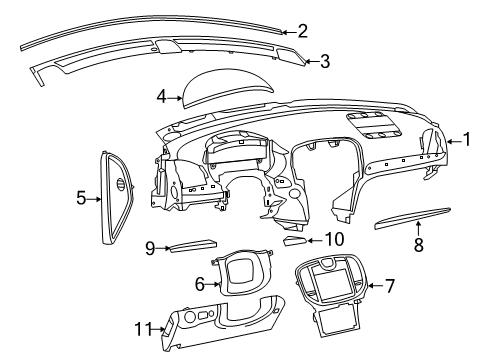 Panel-Instrument Panel Diagram for 6CL53LC5AE