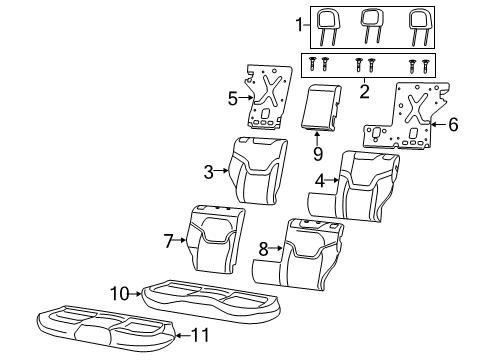 Rear Seat Back Panel Diagram for 68526386AA