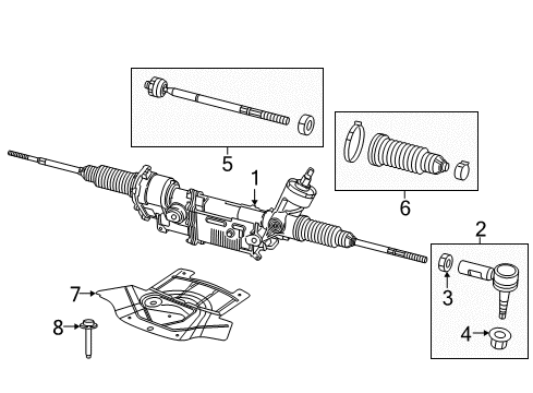 Rack And Pinion Diagram for 68526096AA