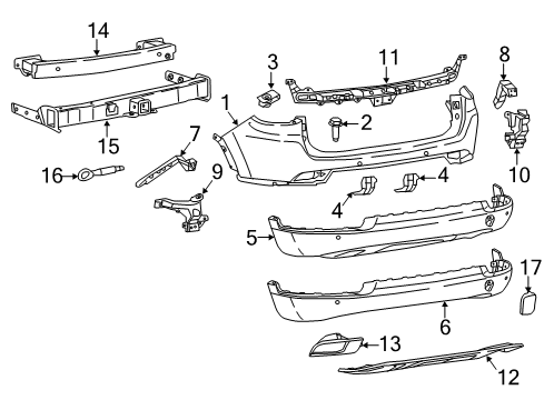Rear Lower Fascia Diagram for 7HW55RXFAA