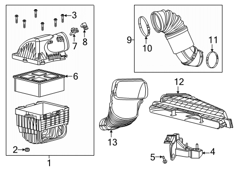 DUCT-AIR CLEANER TO RESONATOR Diagram for 68579087AA