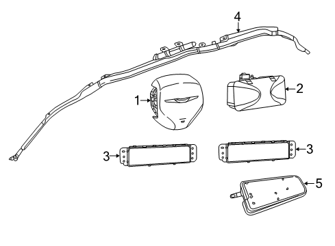 Passenger Air Bag Diagram for 68709680AA