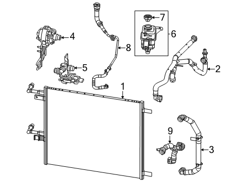 RADIATOR INLET Diagram for 68564596AA