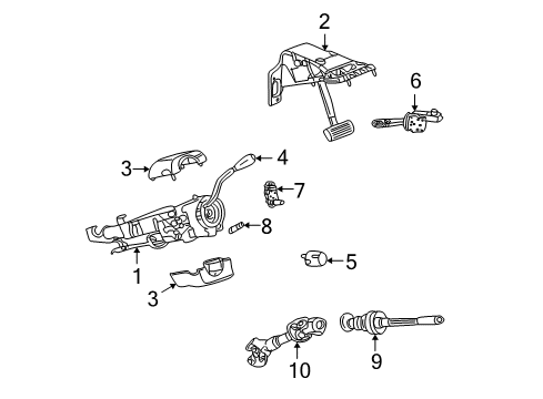 Steering Column Diagram for 55351288AC