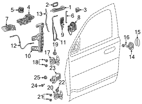 Cable-Outside Handle To Latch Diagram for 68307195AD