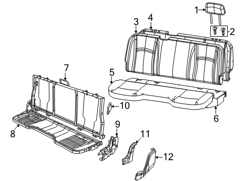 2025 Ram 1500 Rear Seat Components Diagram 2