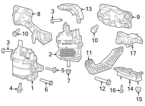 Transmission Mount Insulator Diagram for 68504803AB
