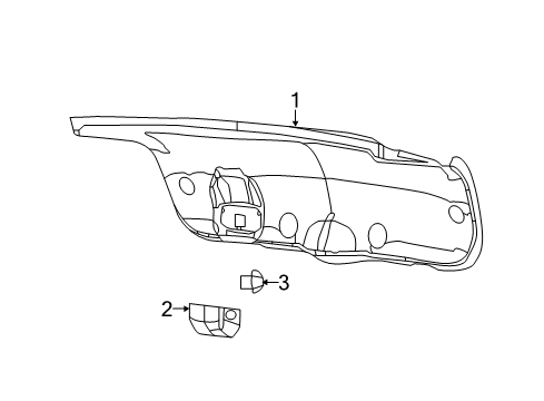 Deck Lid Interior Trim Cover Diagram for 55315128AH