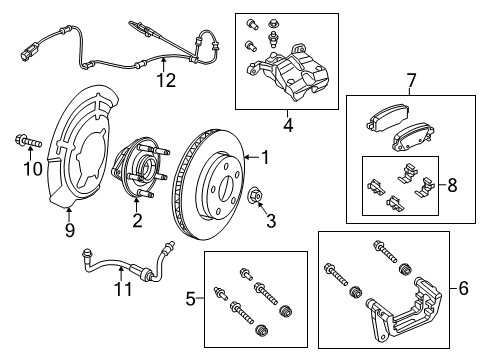 Disc Brake Caliper Diagram for 68526658AA