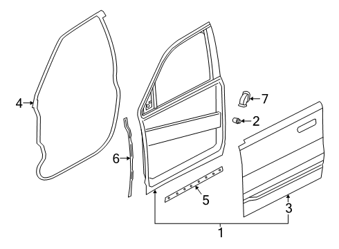 W/STRIP-Front Door Mounted Diagram for 68291603AE