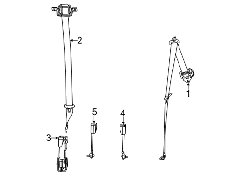 Rear Seat Seat Belt Diagram for 7LX711X7AB