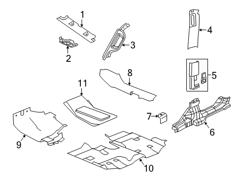Front Floor Carpet Diagram for 7KV29TX7AB