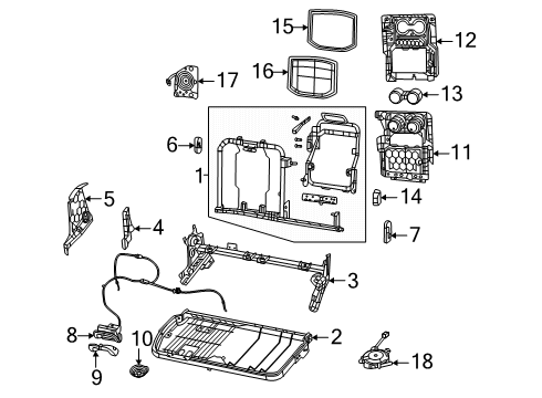 Center Console Storage Lid Diagram for 5ZK50TX7AD