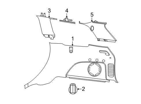 Rear Header Molding Diagram for 5VP08HL1AB