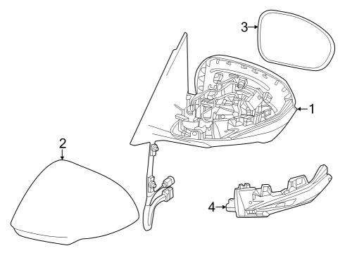 Mirror Replacement Glass Diagram for 68617654AA