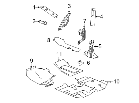 Front Floor Mat Kit Diagram for 7LT61TX7AA