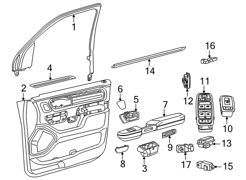 Window And Door Lock Switch Diagram for 68574291AA