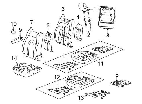 COVER-FRONT SEAT CUSHION Diagram for 7KV71LA3AA