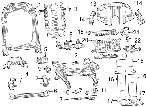 Front Seat Back Foam Diagram for 68645329AB