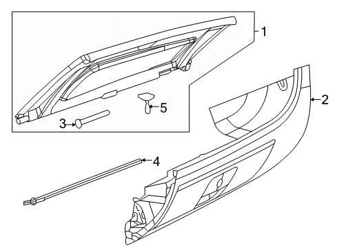 GLOVE BOX-INSTRUMENT PANEL Diagram for 5RA45JXWAD