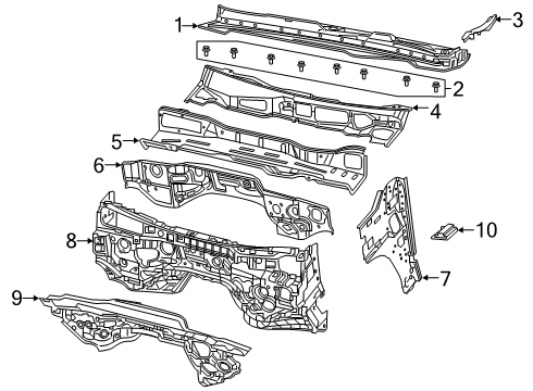 COWL PNL-COWL SIDE Diagram for 68306518AF