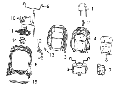 2024 Dodge Charger Daytona Passenger Seat Components Diagram 3