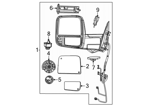 MIRROR-OUTSIDE REARVIEW Diagram for 68547204AD