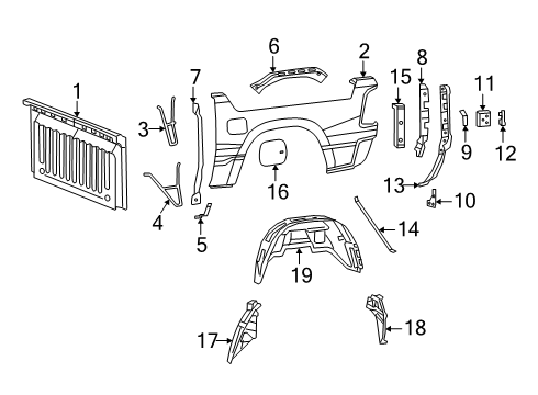 2025 Ram 1500 Front & Side Panels Diagram 2