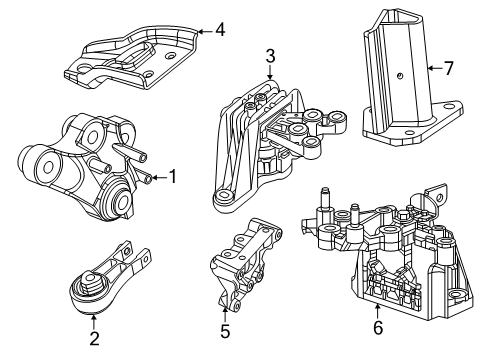 2021 Chrysler Pacifica Engine & Trans Mounting Diagram 2