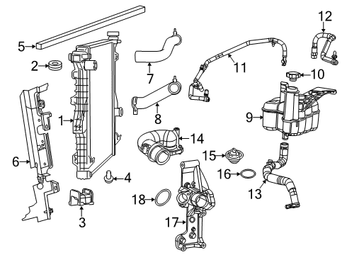 Radiator Inlet Hose Diagram for 68591746AA